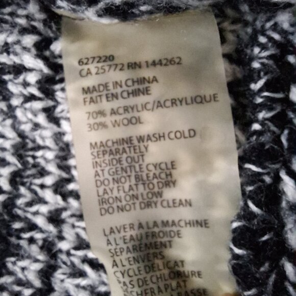 Dex Black and White Wool Blend Knit Cardigan - Picture 6 of 6